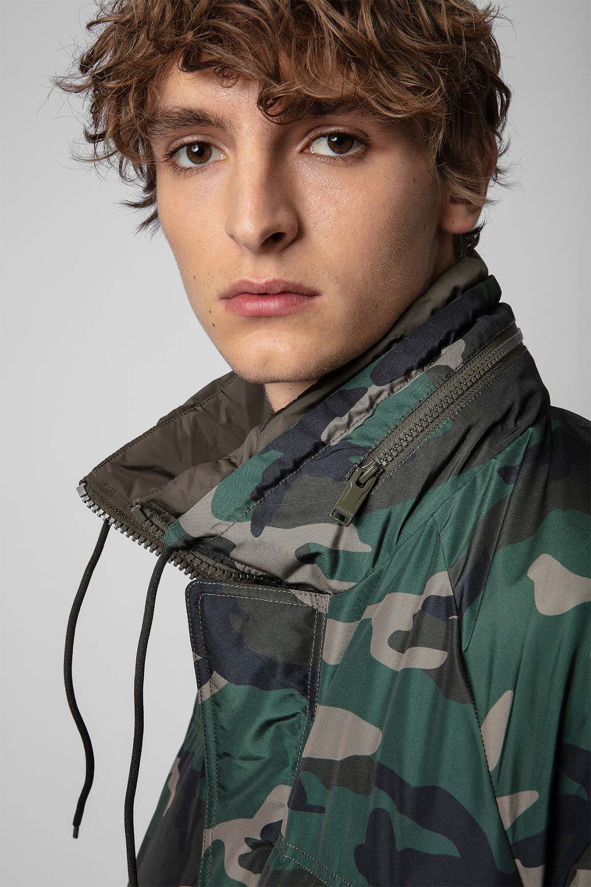 Zadig & Voltaire Kamuflaj Desenli Logolu Puffer Mont-Libas Trendy Fashion Store