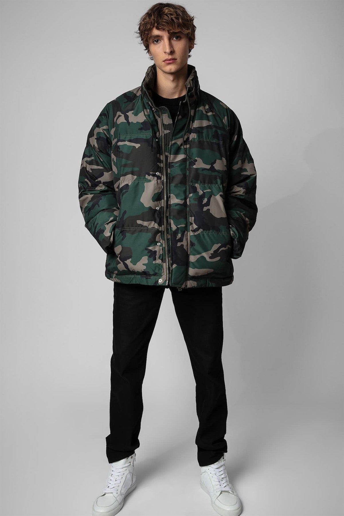 Zadig & Voltaire Kamuflaj Desenli Logolu Puffer Mont-Libas Trendy Fashion Store