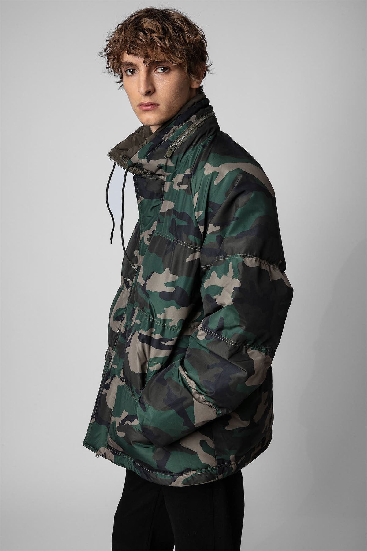 Zadig & Voltaire Kamuflaj Desenli Logolu Puffer Mont-Libas Trendy Fashion Store