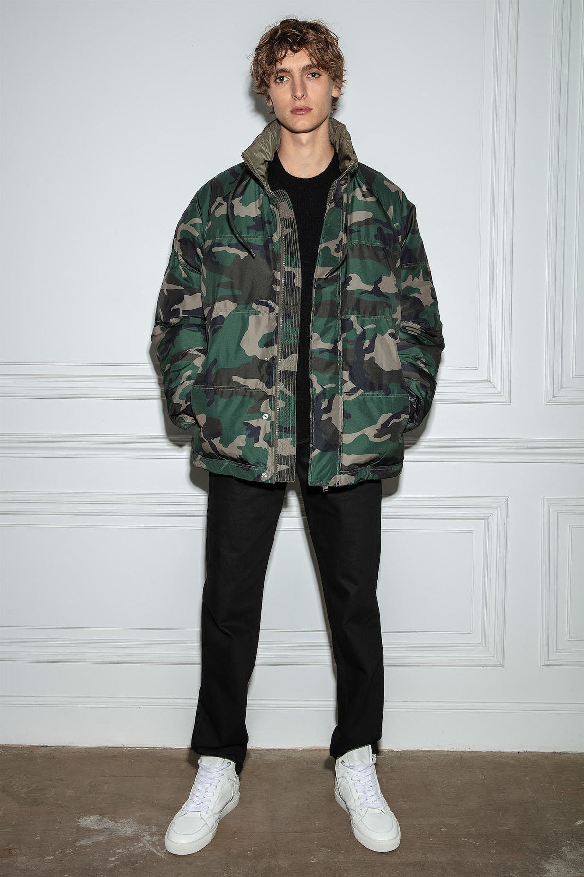 Zadig & Voltaire Kamuflaj Desenli Logolu Puffer Mont-Libas Trendy Fashion Store