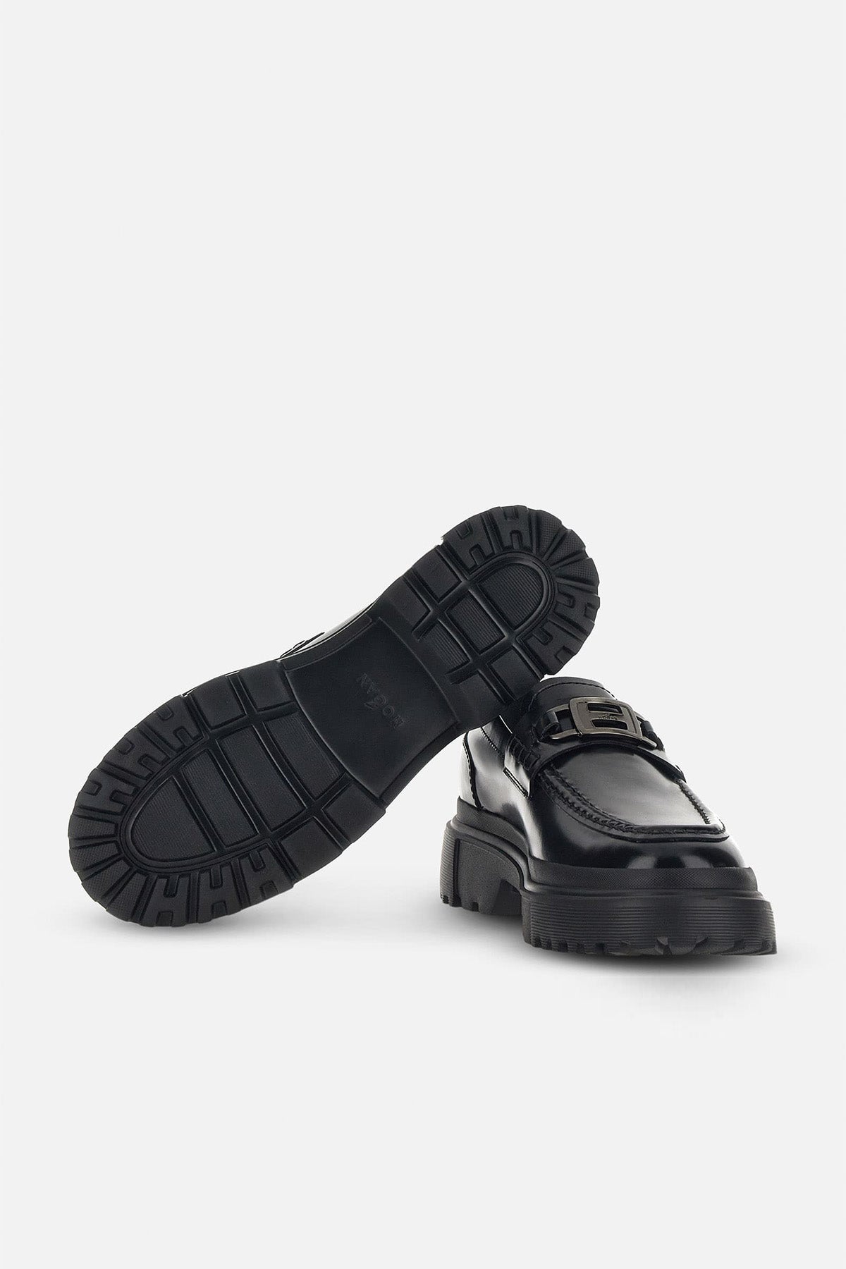 Hogan H629 Metal Tokalı Deri Loafer Ayakkabı-Libas Trendy Fashion Store