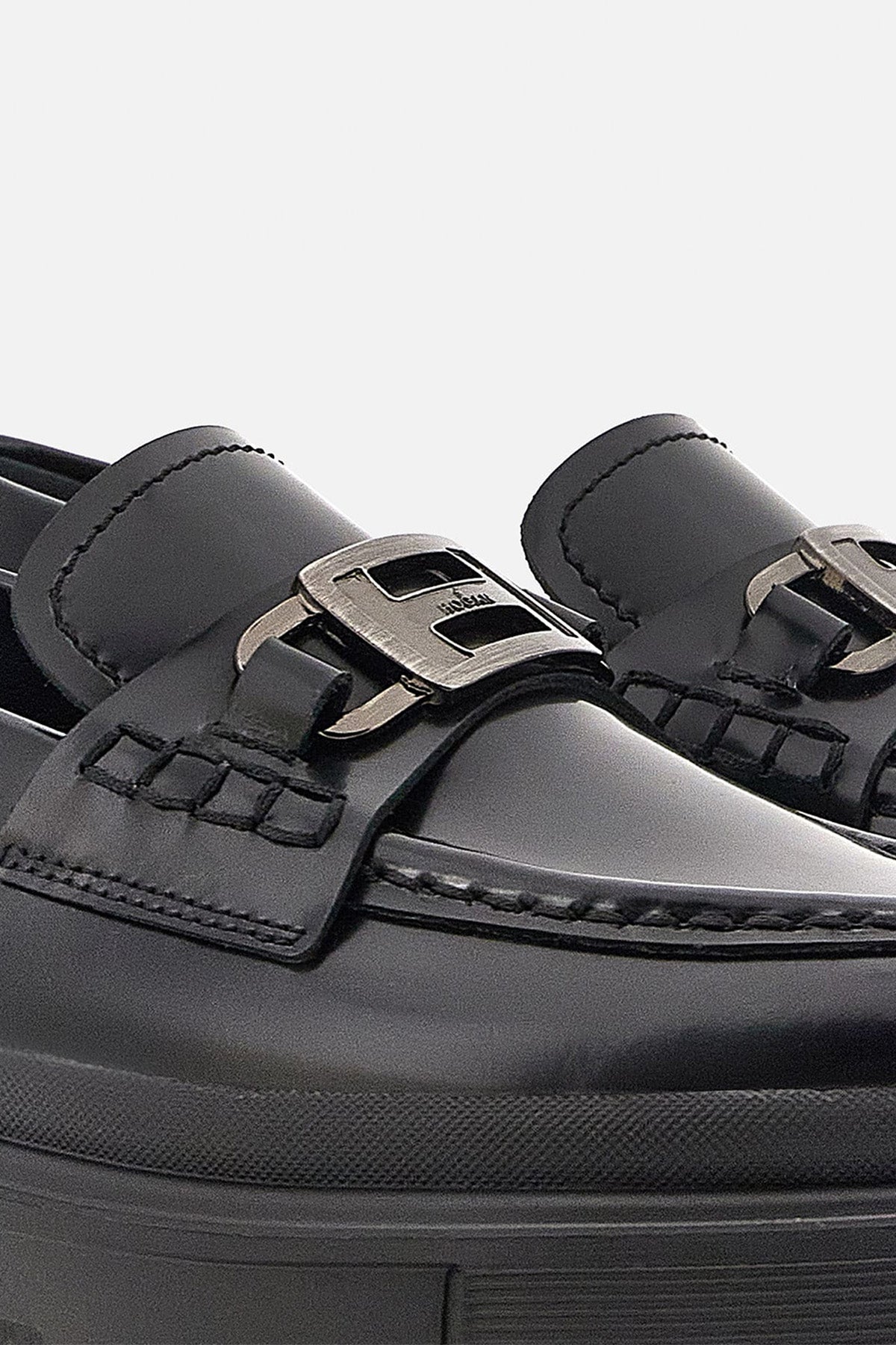Hogan H629 Metal Tokalı Deri Loafer Ayakkabı-Libas Trendy Fashion Store