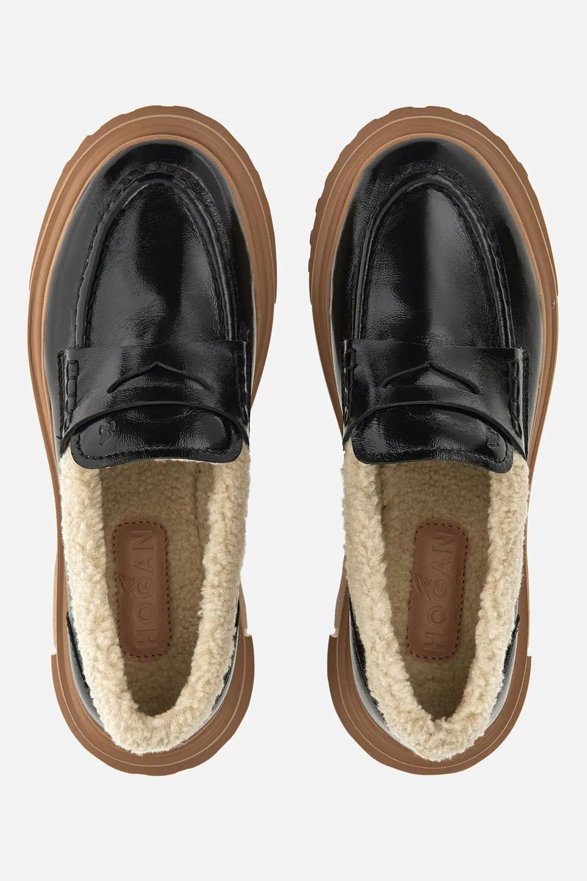 Hogan H629 İçi Kürklü Deri Loafer Ayakkabı-Libas Trendy Fashion Store