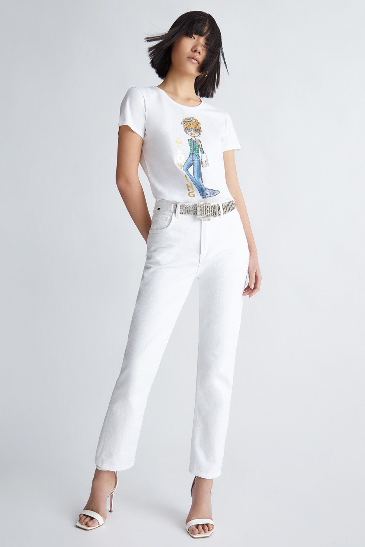 Liu Jo Yuvarlak Yaka Desenli T-shirt-Libas Trendy Fashion Store