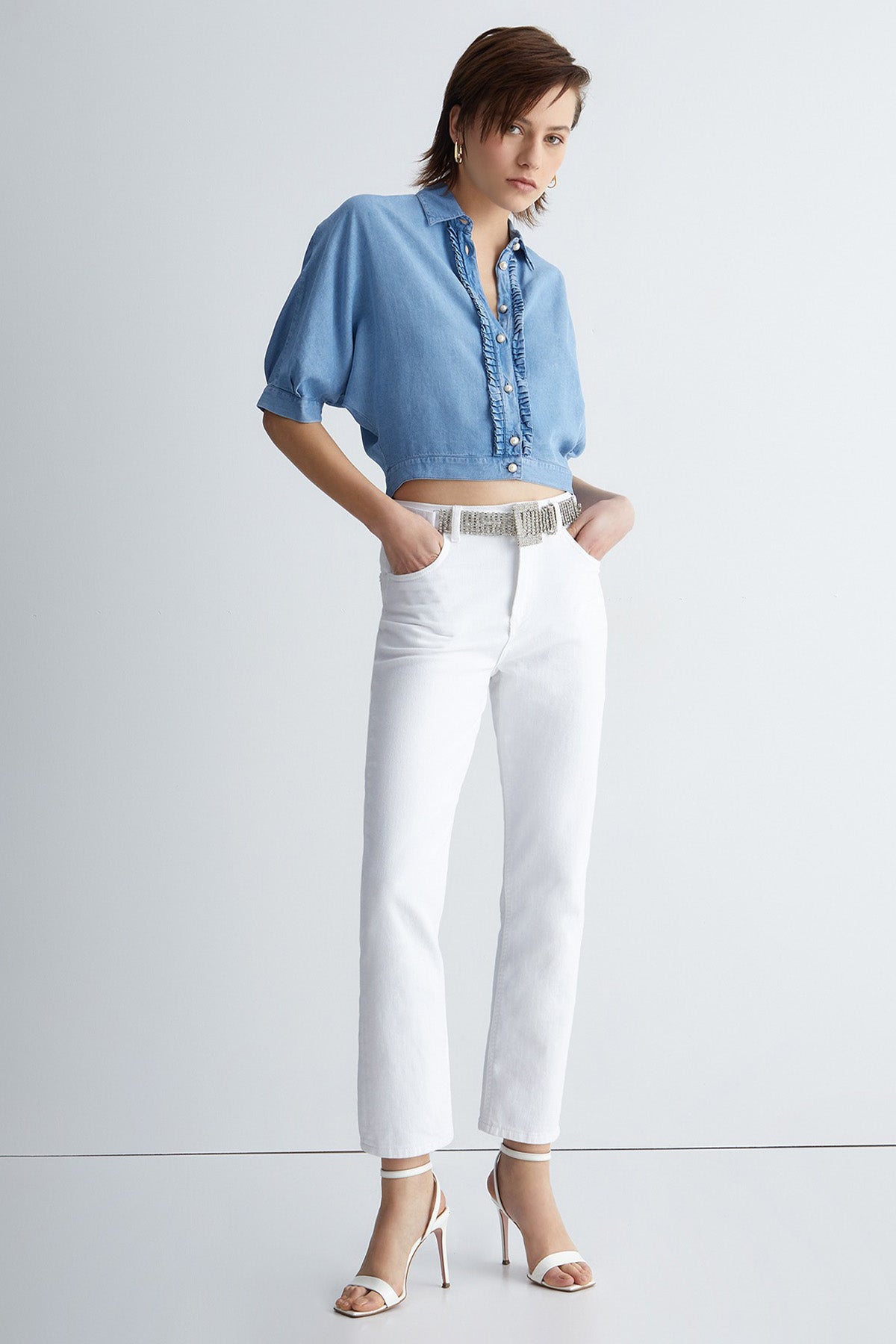 Liu Jo Crop Denim Gömlek-Libas Trendy Fashion Store