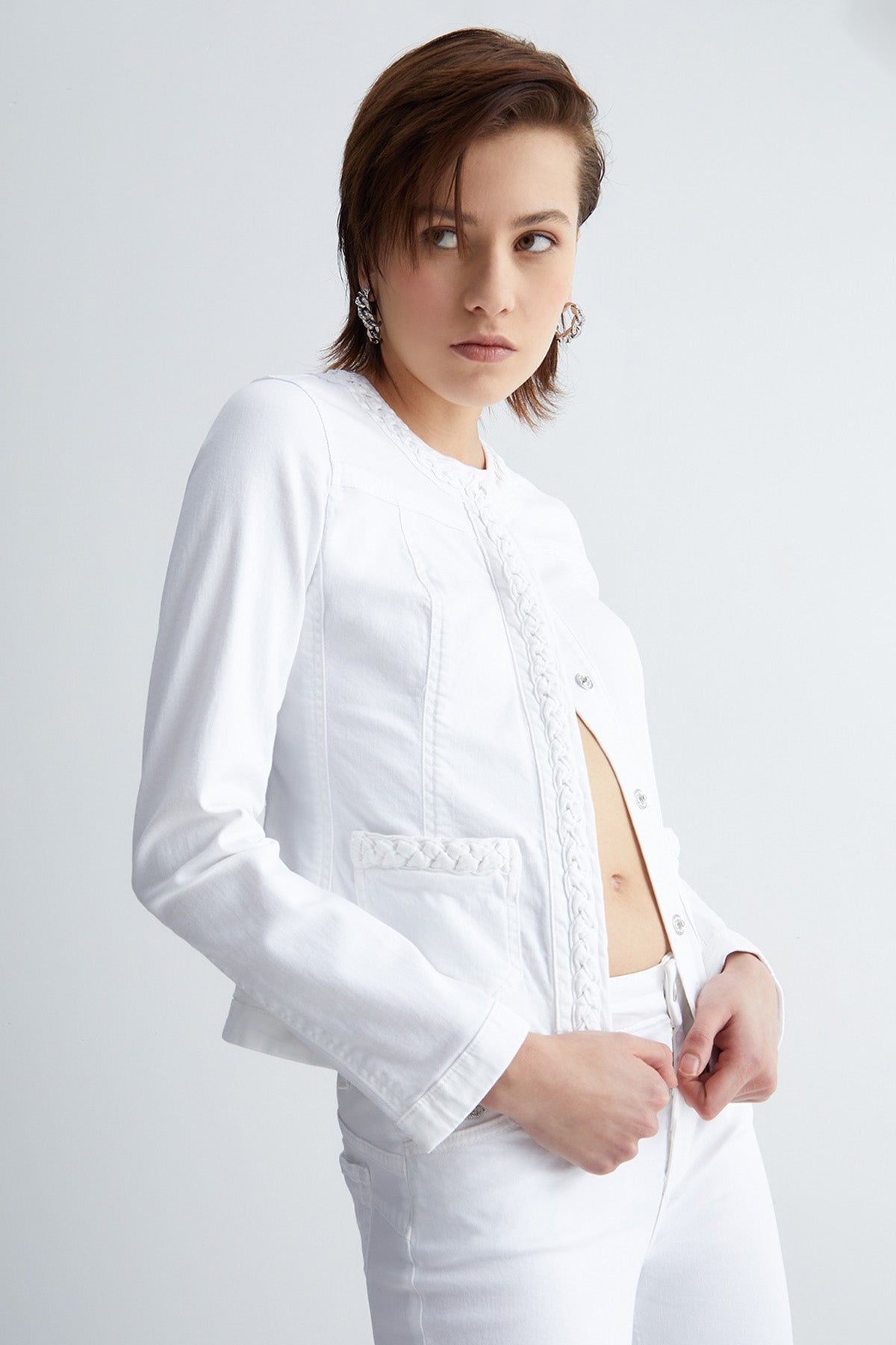 Liu Jo Örgü Detaylı Denim Ceket-Libas Trendy Fashion Store