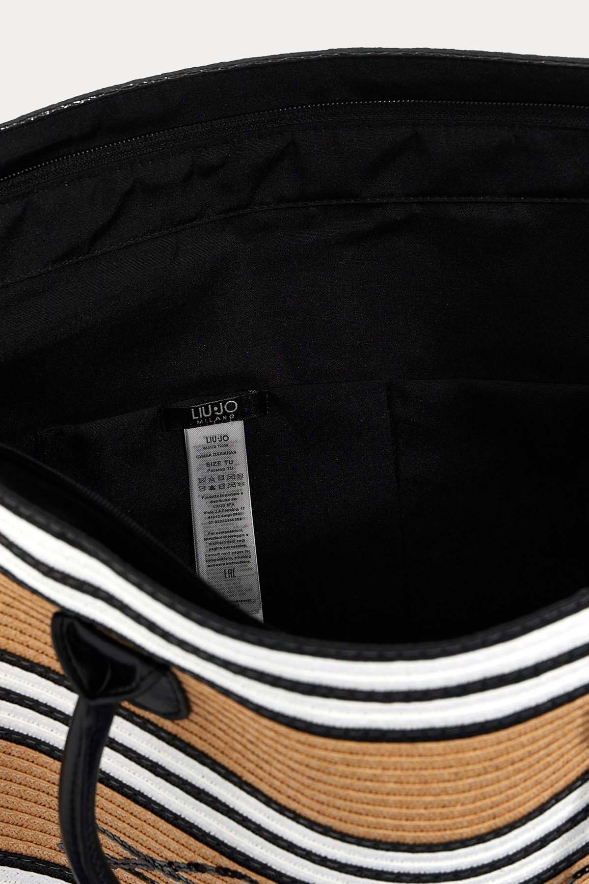 Liu Jo Logolu Hasır Shopping Bag Çanta-Libas Trendy Fashion Store