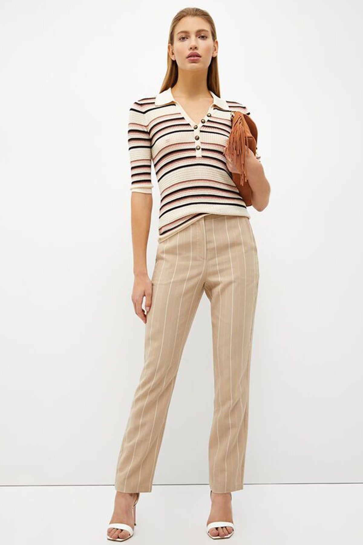 Liu Jo Çizgili Ketenli Pantolon-Libas Trendy Fashion Store