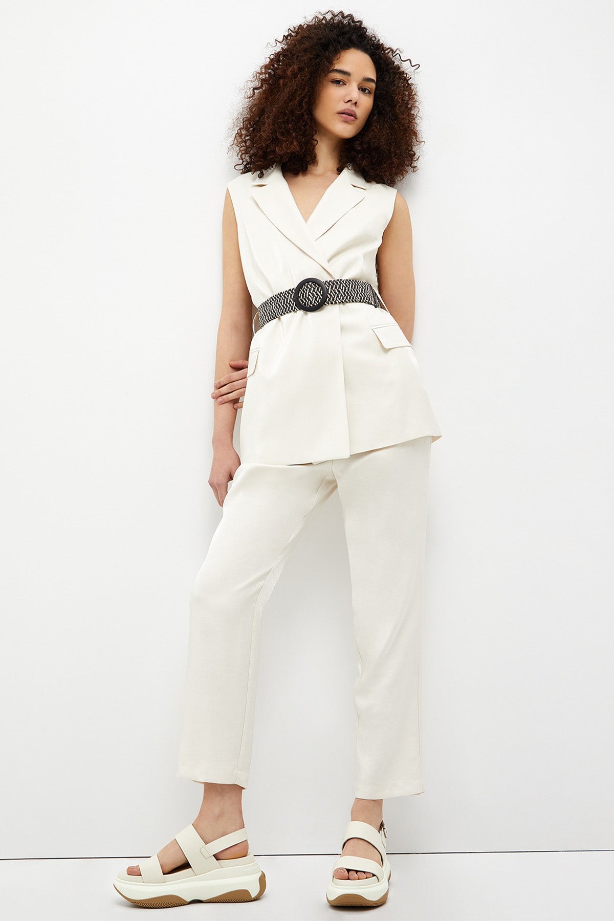 Liu Jo Kemerli Kruvaze Kolsuz Ceket-Libas Trendy Fashion Store