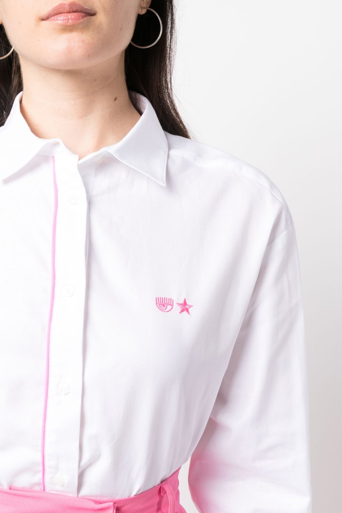 Chiara Ferragni Klasik Yaka Şerit Detaylı Gömlek-Libas Trendy Fashion Store