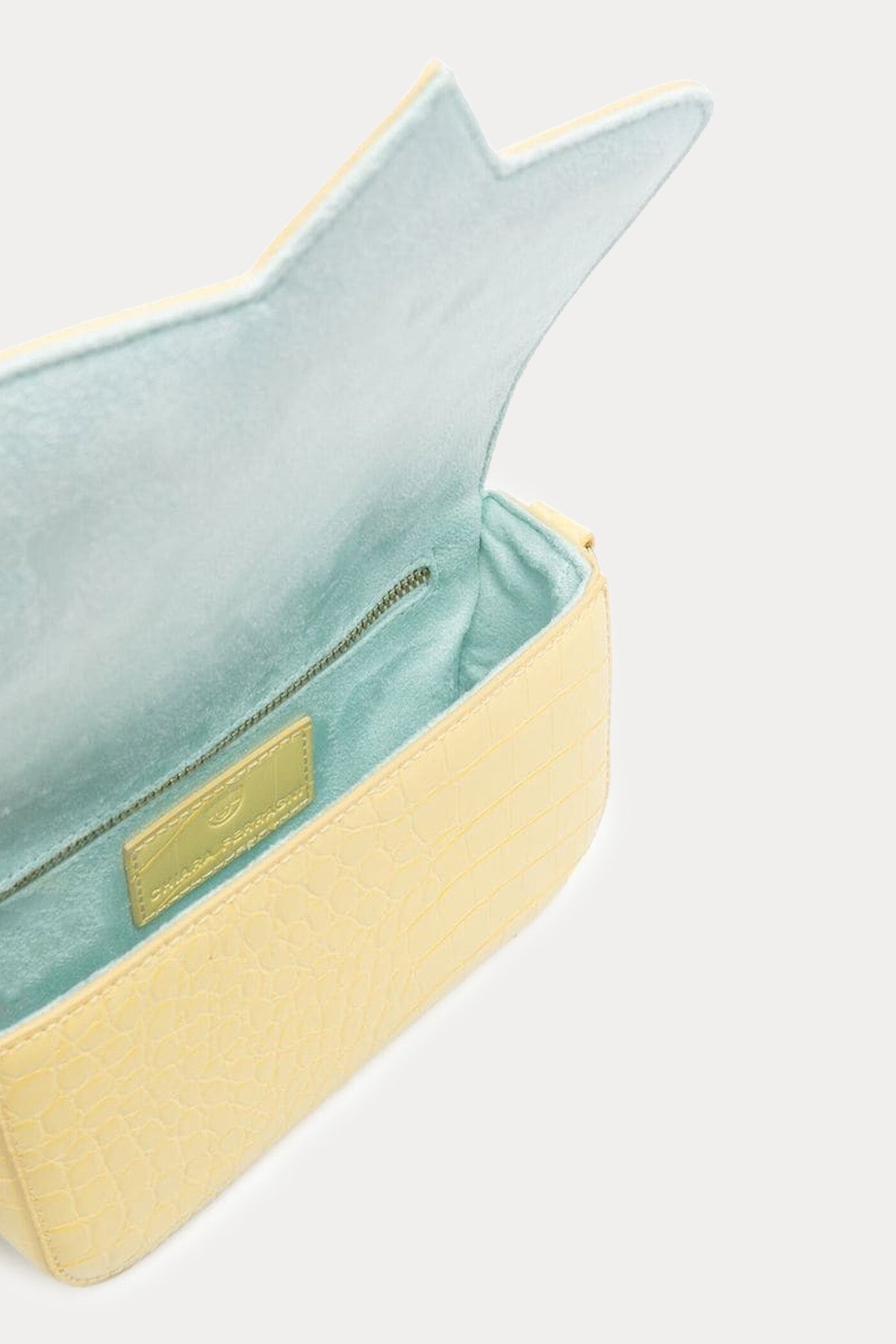 Chiara Ferragni Krokodil Baskılı Deri Göz Logolu Omuz Çantası-Libas Trendy Fashion Store