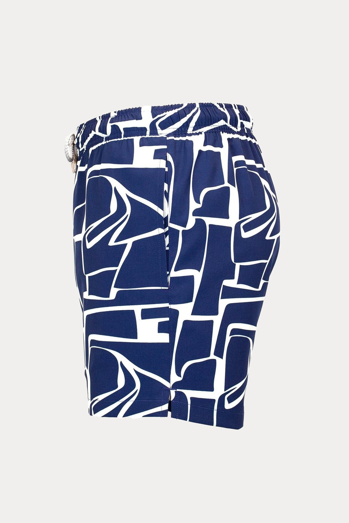 Bluemint Arthus Stretch Navy Blocks Şort Mayo-Libas Trendy Fashion Store