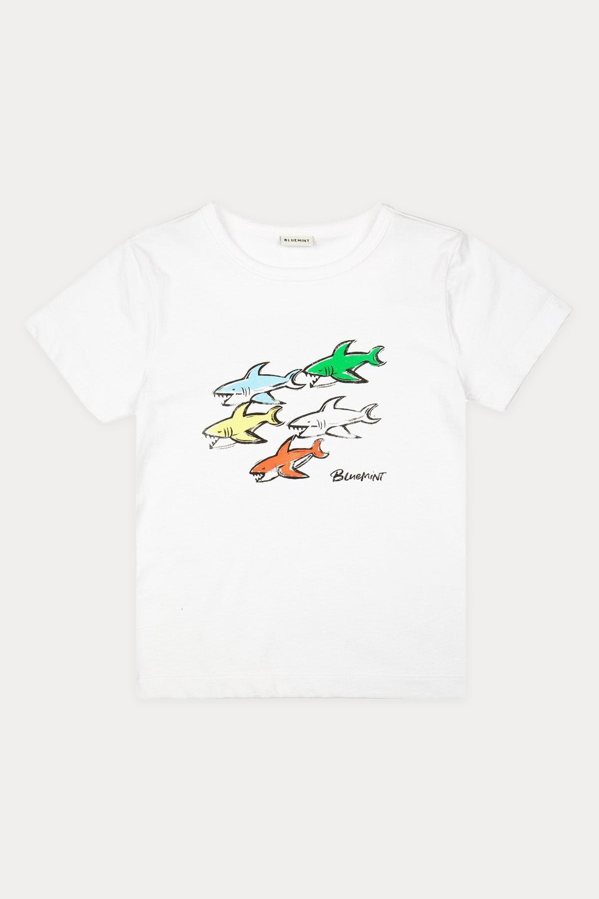 Bluemint Kids 4-12 Yaş Erkek Çocuk Ricci Printed Colourful Shark T-shirt-Libas Trendy Fashion Store