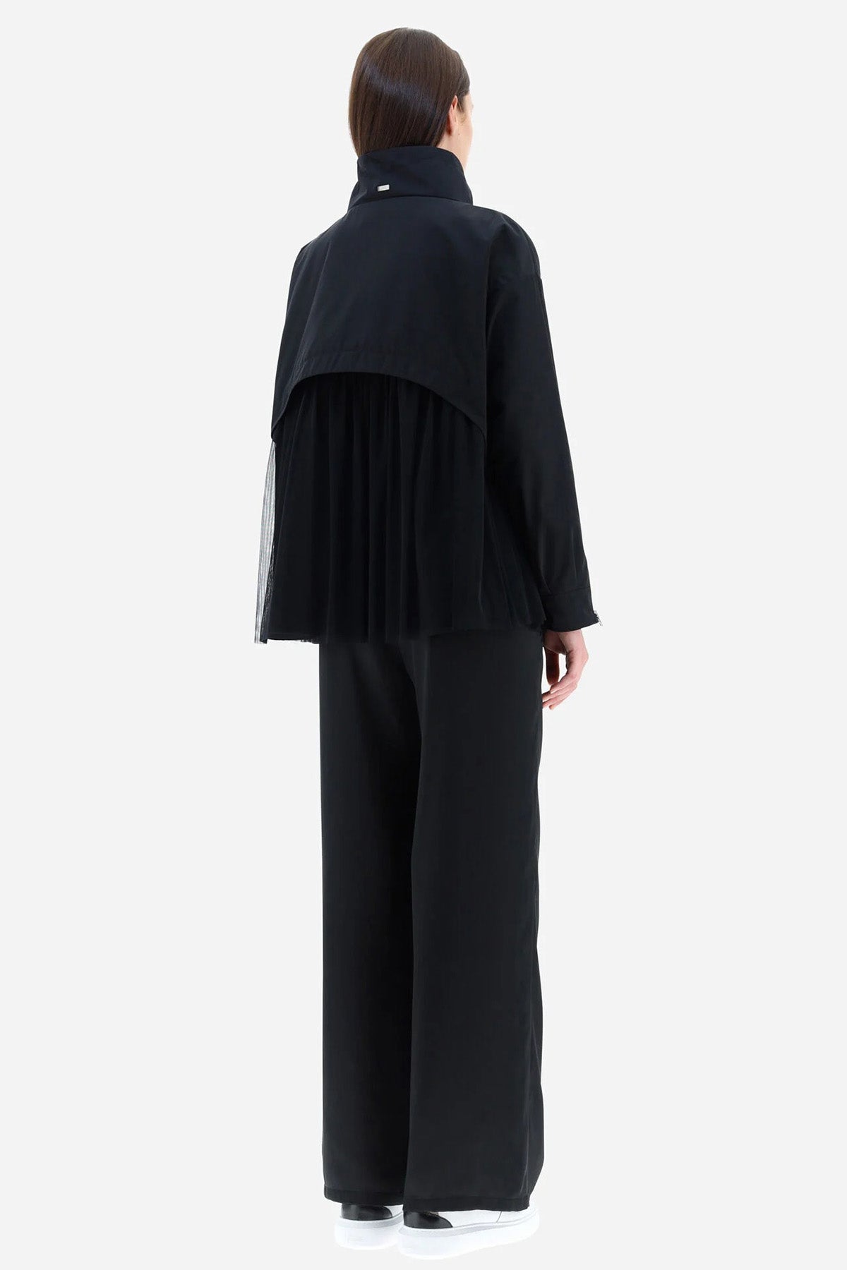 Herno Geniş Kesim Piliseli Tül Detaylı İnce Mont Ceket-Libas Trendy Fashion Store