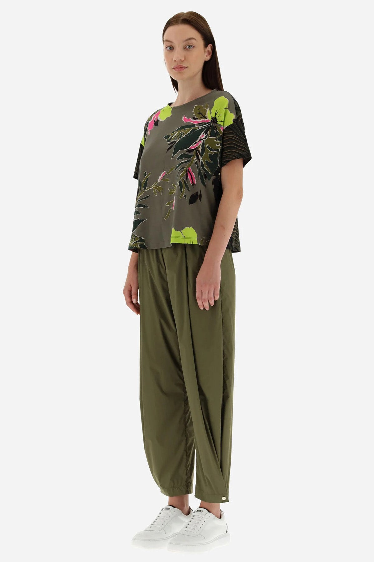 Herno Çiçek Baskılı Yuvarlak Yaka T-shirt-Libas Trendy Fashion Store