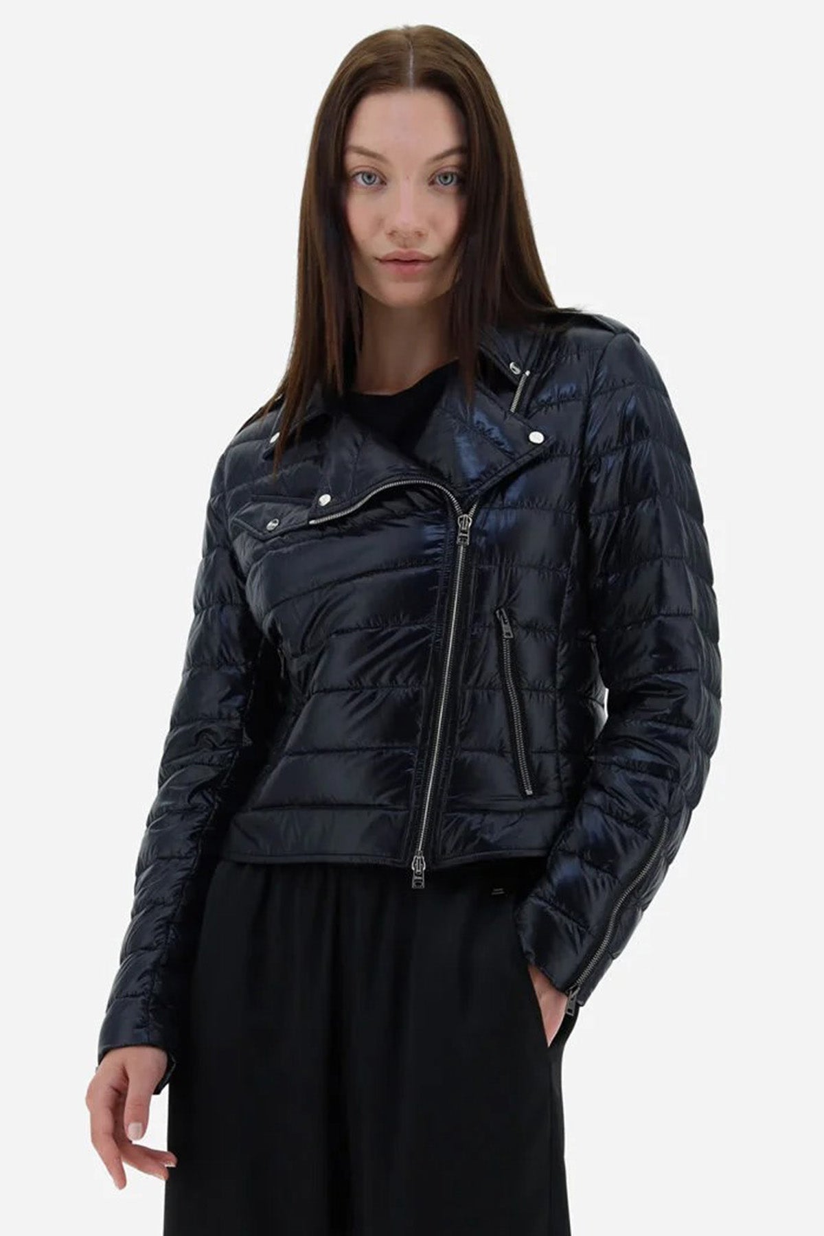 Herno Çapraz Fermuarlı İnce Puffer Mont-Libas Trendy Fashion Store