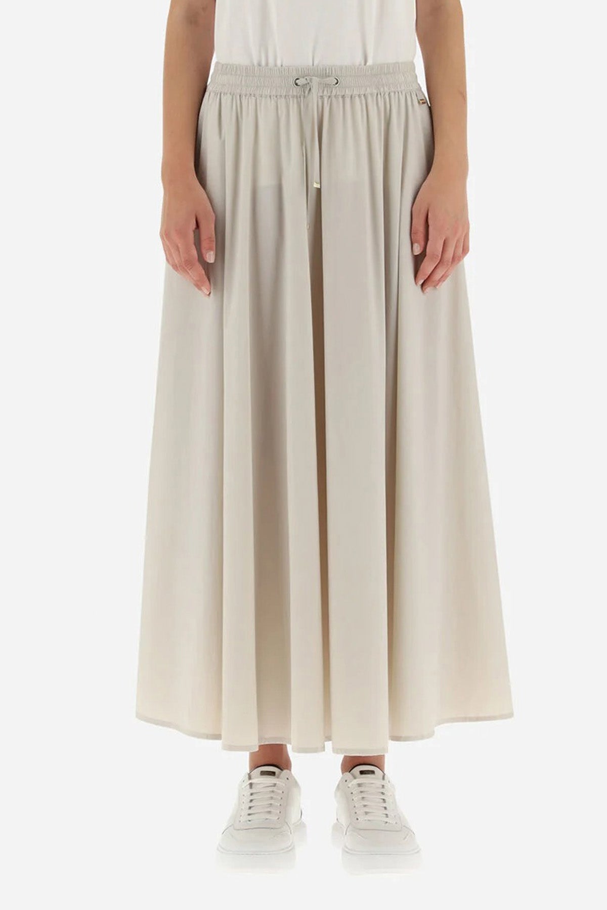 Herno Beli Lastikli Pileli Midi Etek-Libas Trendy Fashion Store