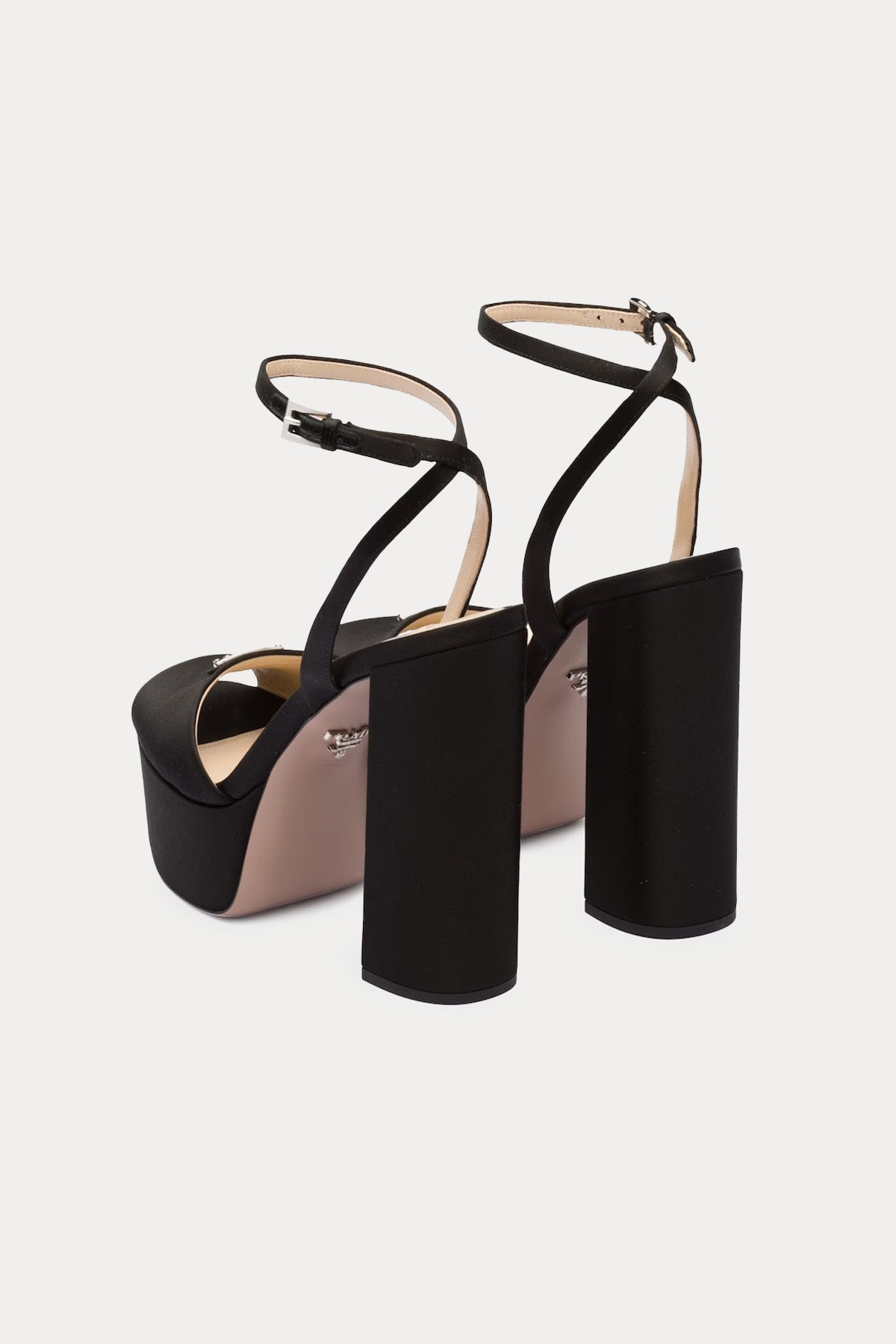 Prada Platformlu Saten Kaplamalı Küt Burun Topuklu Ayakkabı-Libas Trendy Fashion Store