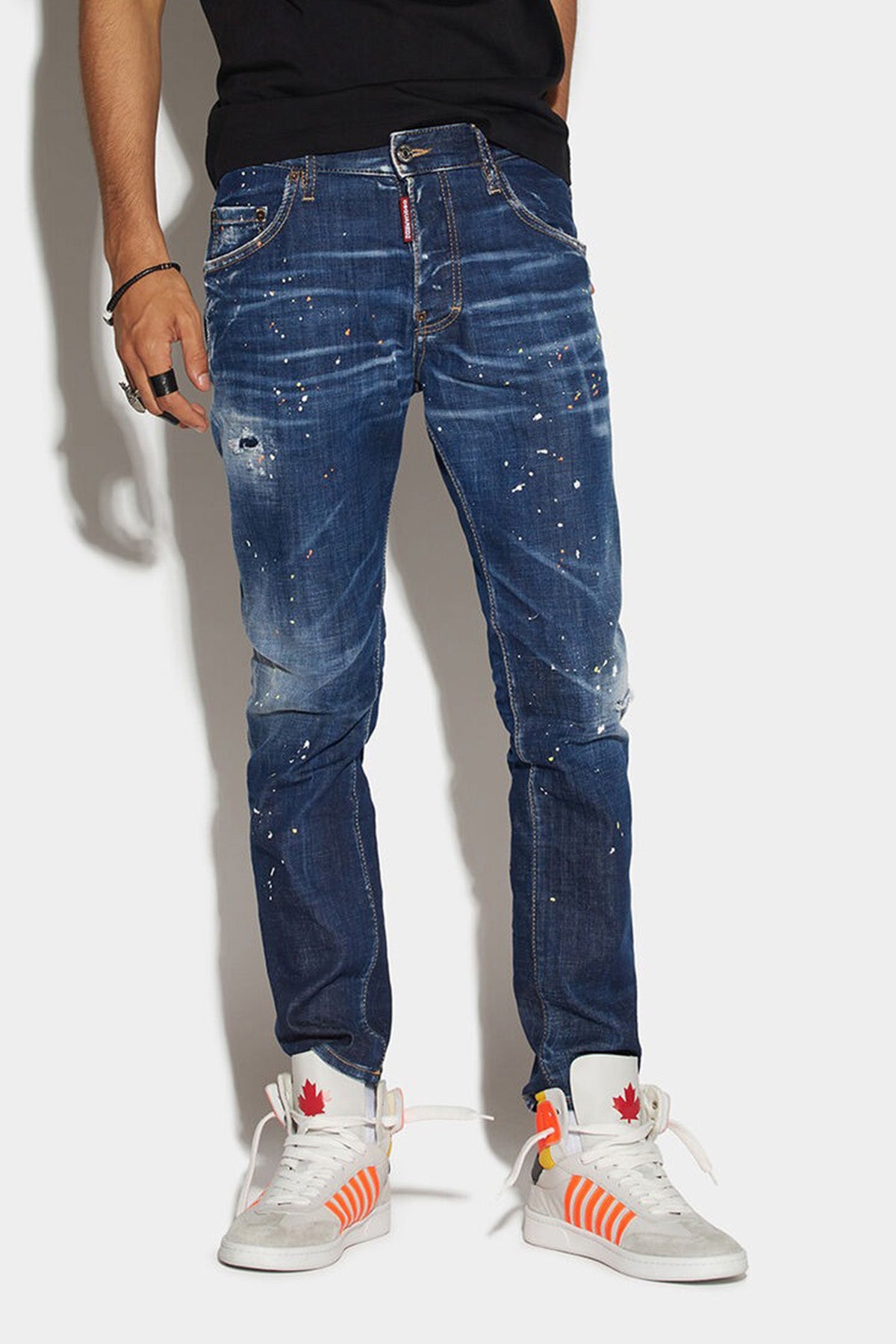 Dsquared Skater Boyalı Slim Fit Jeans-Libas Trendy Fashion Store
