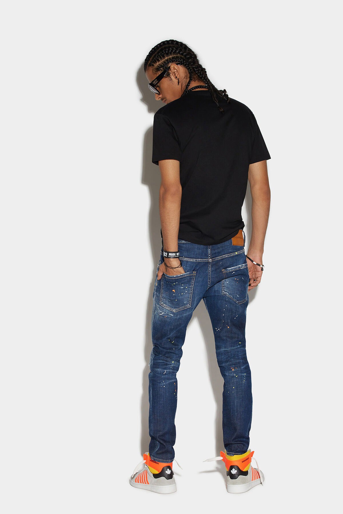 Dsquared Skater Boyalı Slim Fit Jeans-Libas Trendy Fashion Store
