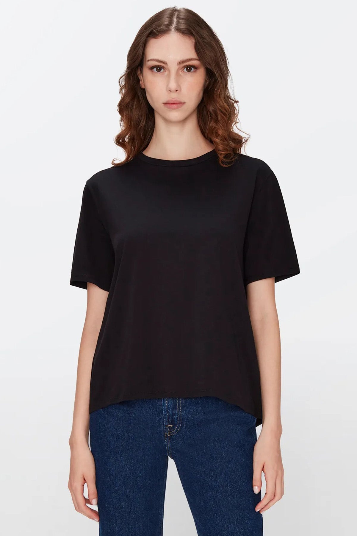 7 For All Mankind Cross Back Tee Yuvarlak Yaka T-shirt-Libas Trendy Fashion Store