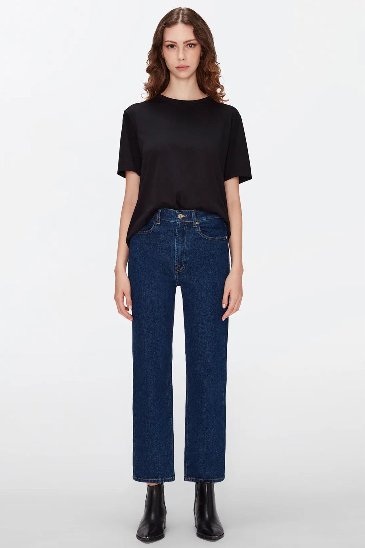 7 For All Mankind Cross Back Tee Yuvarlak Yaka T-shirt-Libas Trendy Fashion Store