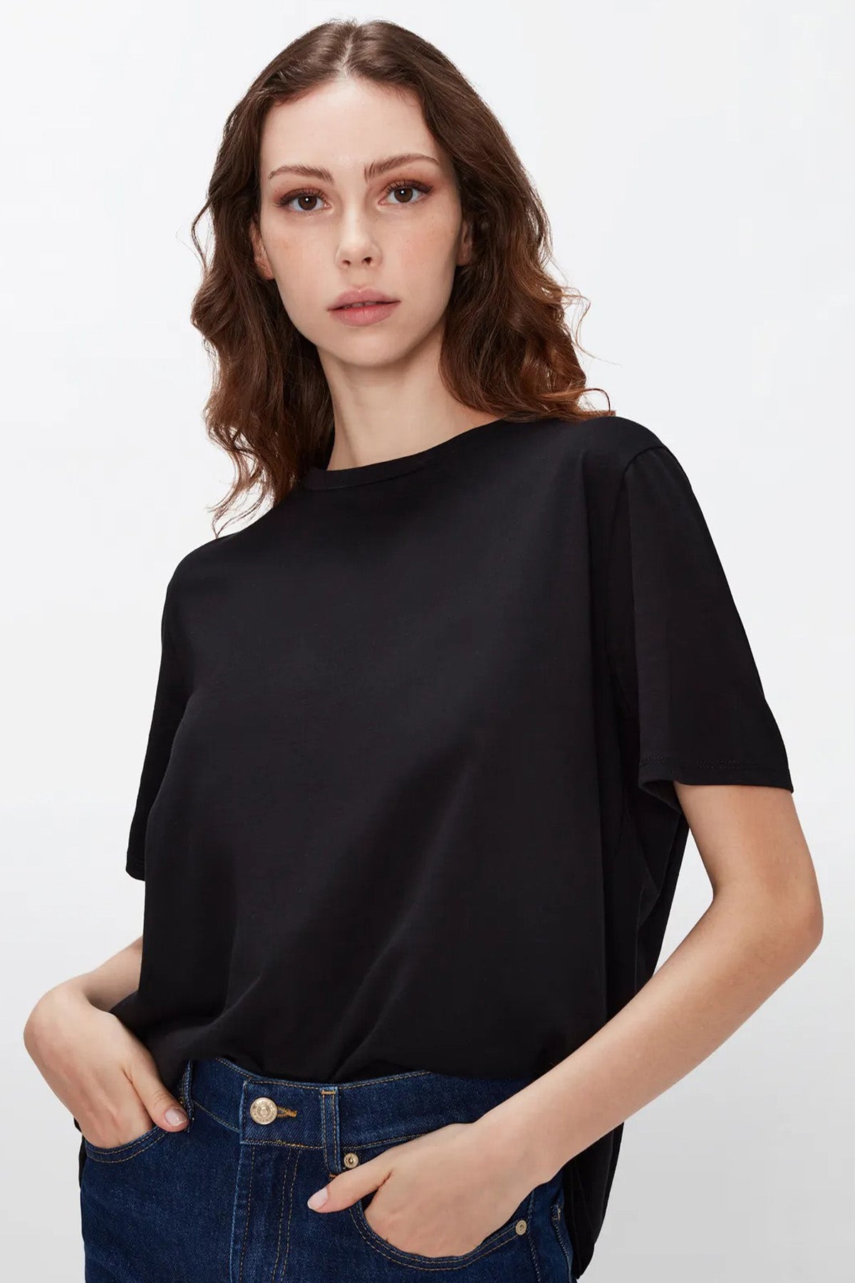 7 For All Mankind Cross Back Tee Yuvarlak Yaka T-shirt-Libas Trendy Fashion Store