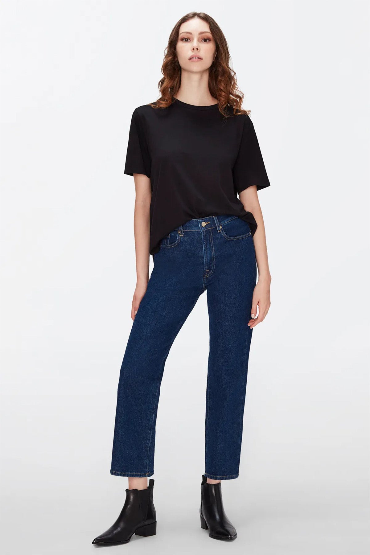 7 For All Mankind Cross Back Tee Yuvarlak Yaka T-shirt-Libas Trendy Fashion Store