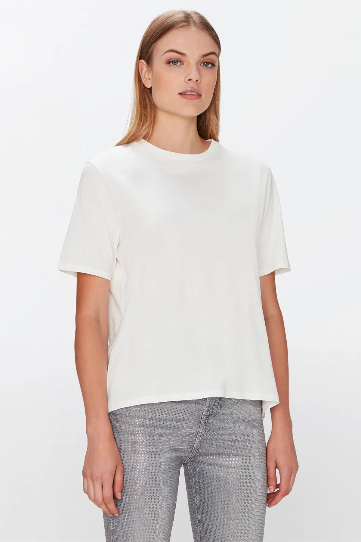 7 For All Mankind Cross Back Tee Yuvarlak Yaka T-shirt-Libas Trendy Fashion Store