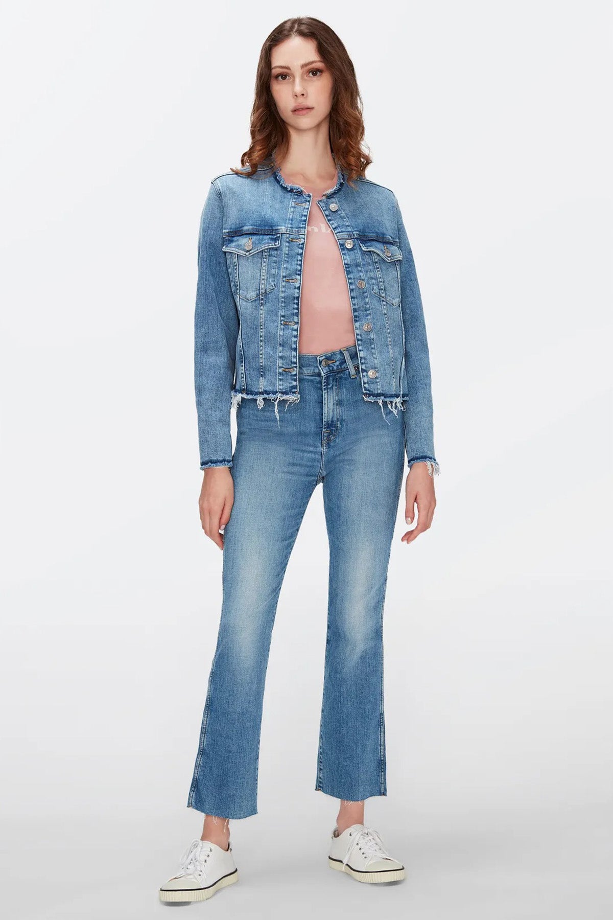7 For All Mankind Kapak Cepli Streç Denim Ceket-Libas Trendy Fashion Store