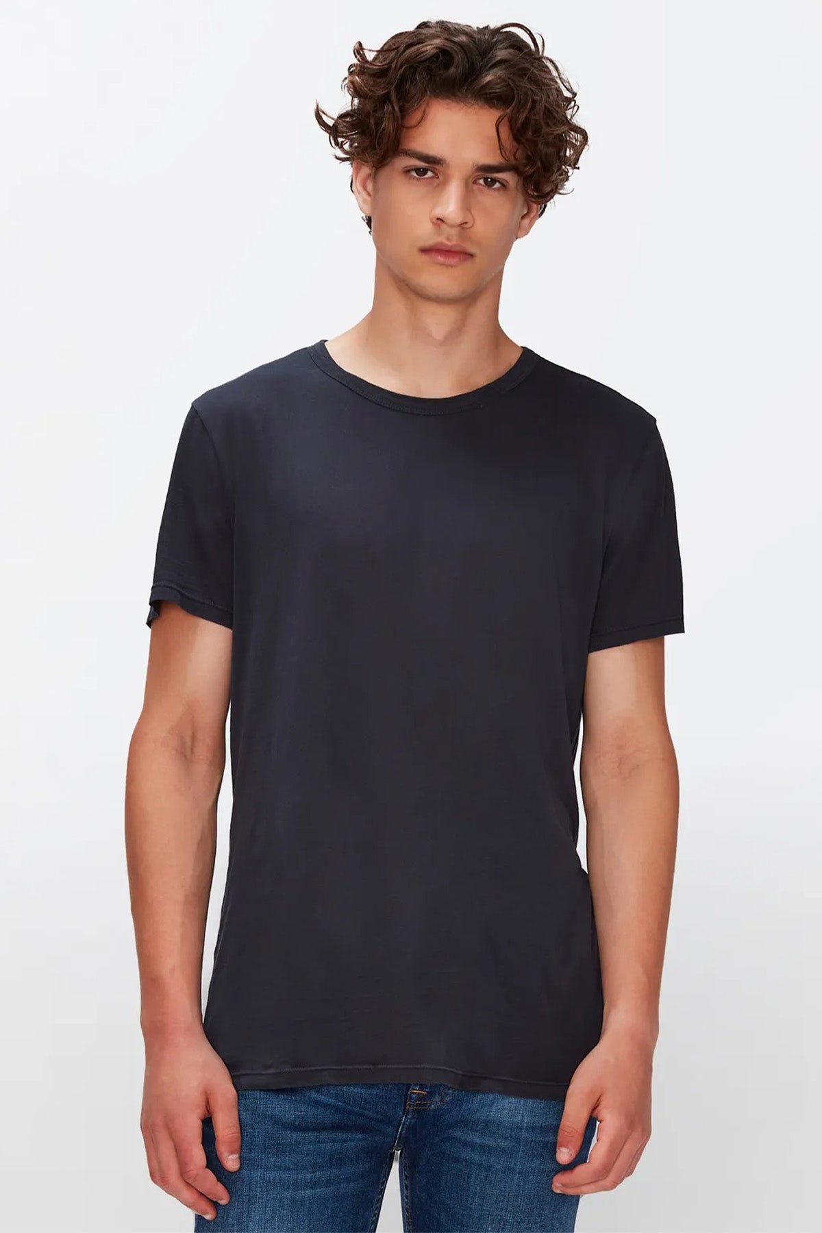 7 For All Mankind Featherweight Yuvarlak Yaka T-shirt-Libas Trendy Fashion Store