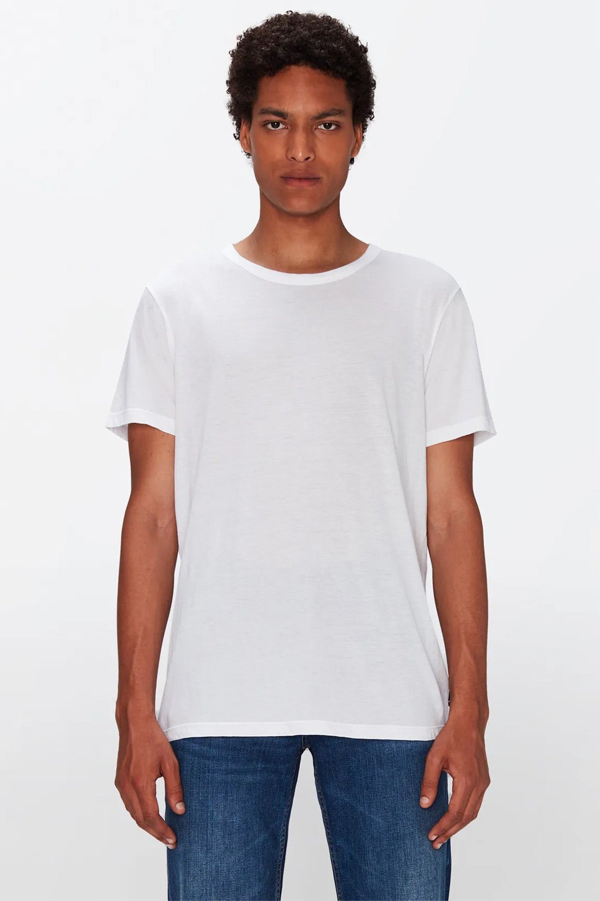 7 For All Mankind Featherweight Yuvarlak Yaka T-shirt-Libas Trendy Fashion Store