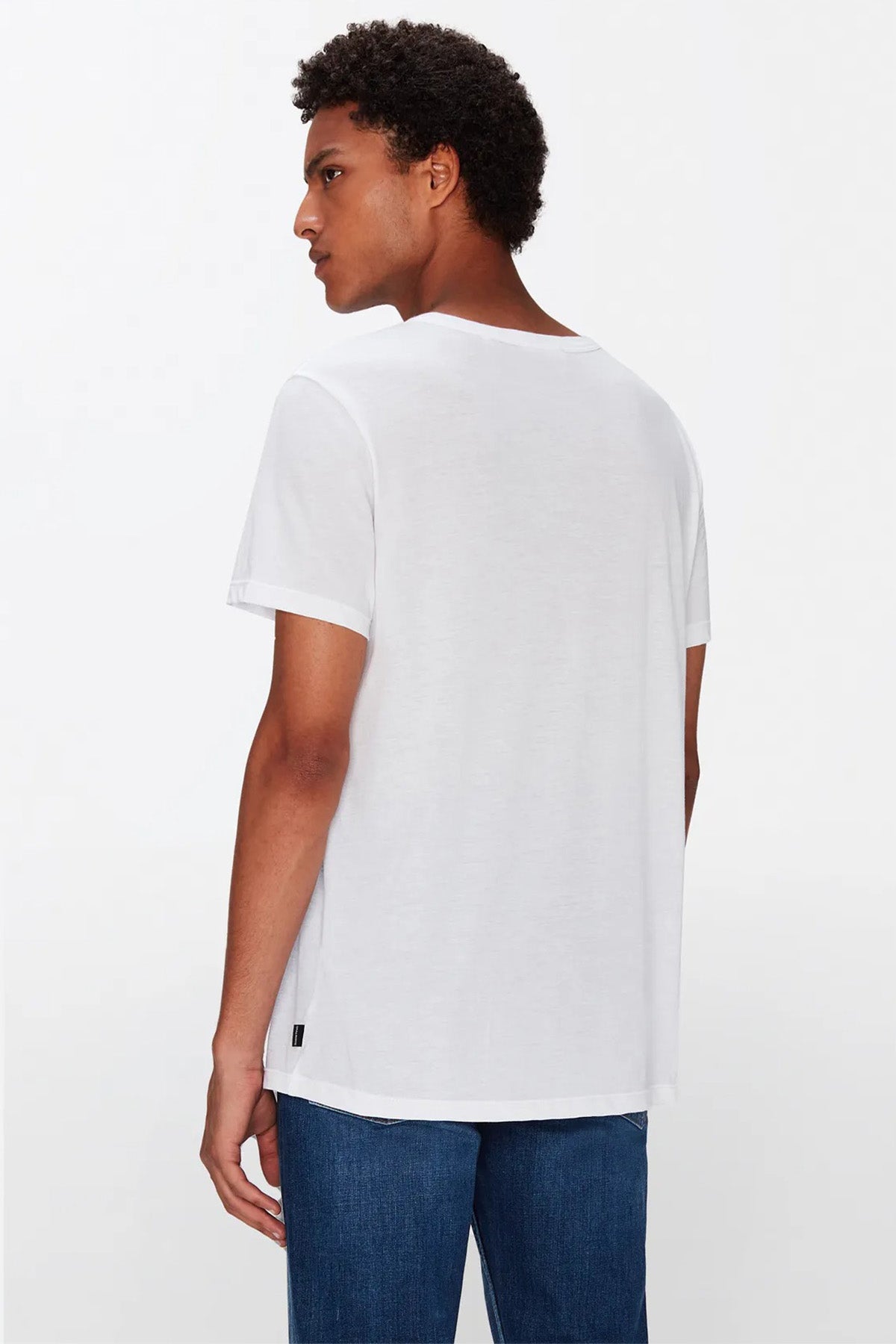 7 For All Mankind Featherweight Yuvarlak Yaka T-shirt-Libas Trendy Fashion Store