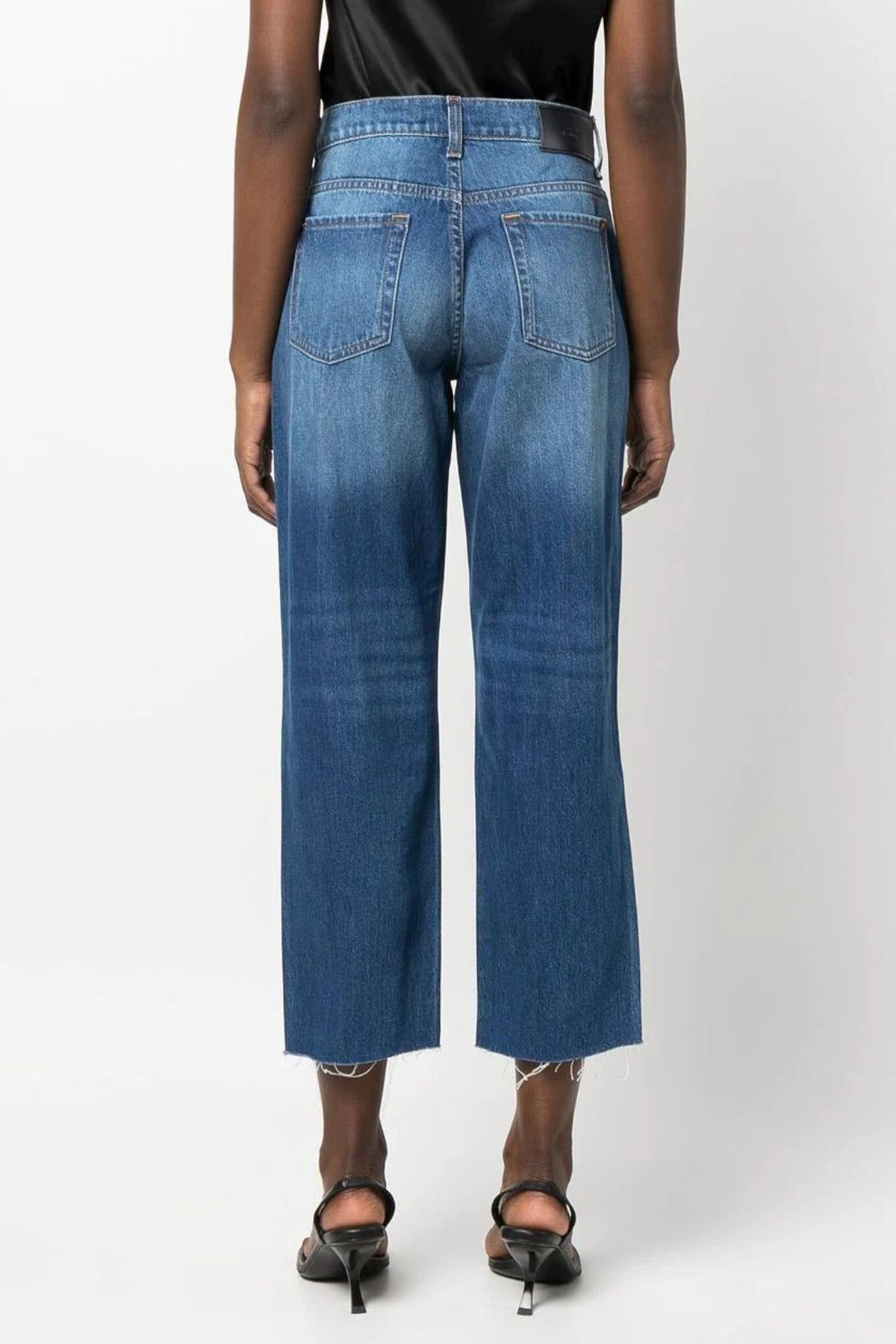 7 For All Mankind Modern Straight Fit Yüksek Bel Crop Paça Jeans-Libas Trendy Fashion Store
