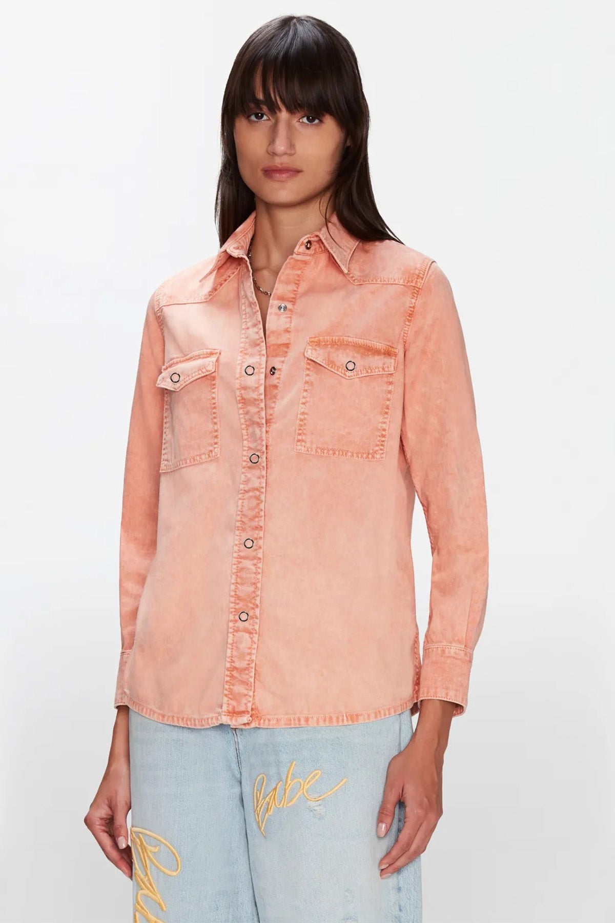 7 For All Mankind Kapak Cepli Denim Gömlek-Libas Trendy Fashion Store