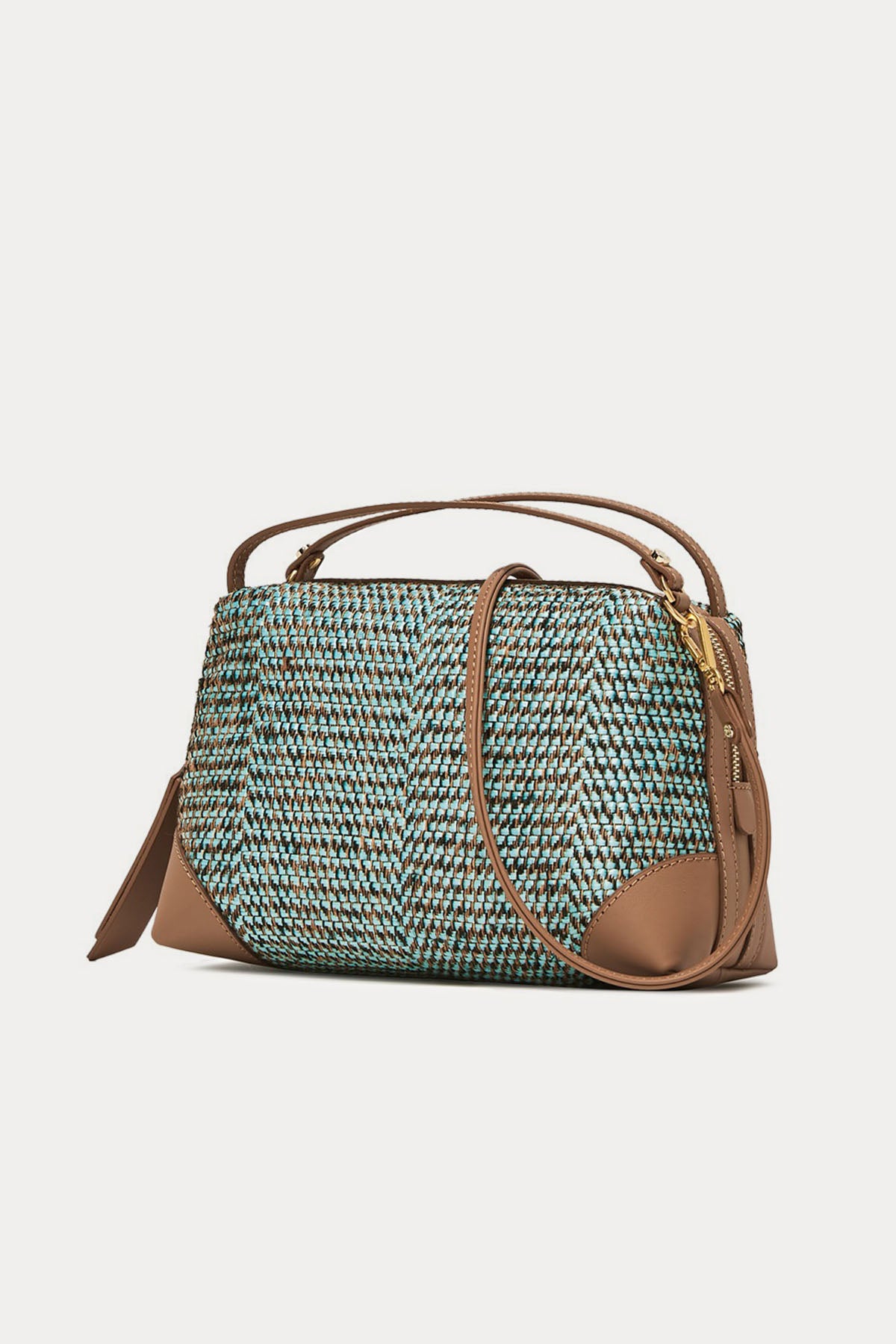 Gianni Chiarini Alifa Deri Kombinasyonlu Rafya Örgü El Çantası-Libas Trendy Fashion Store