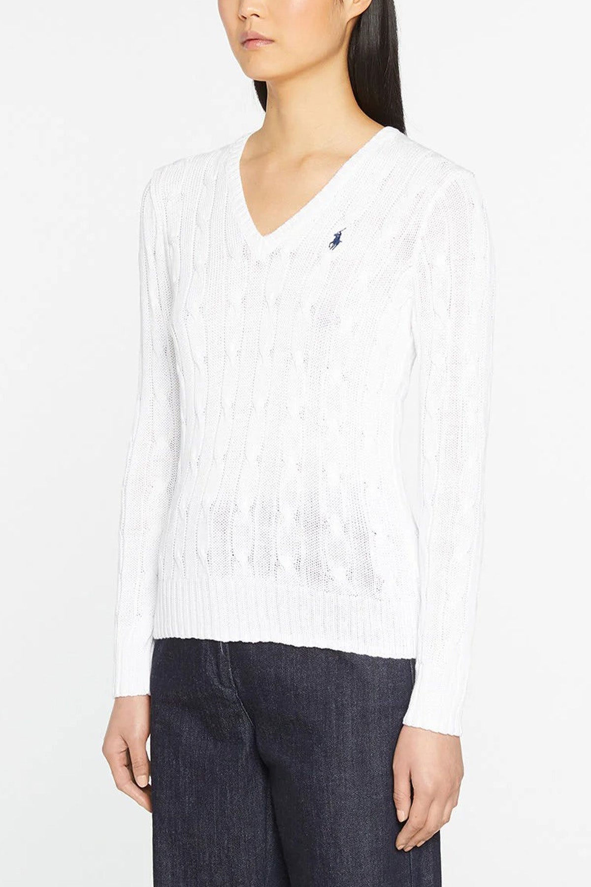 Polo Ralph Lauren Pima Cotton Slim Fit V Yaka Saç Örgü Triko-Libas Trendy Fashion Store