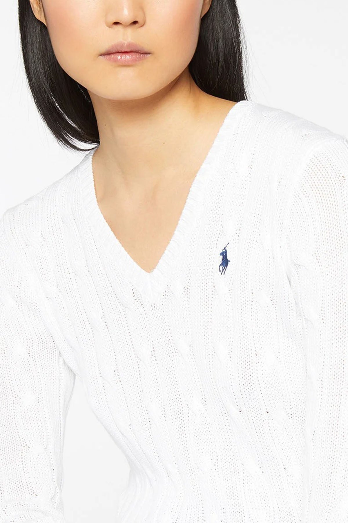 Polo Ralph Lauren Pima Cotton Slim Fit V Yaka Saç Örgü Triko-Libas Trendy Fashion Store