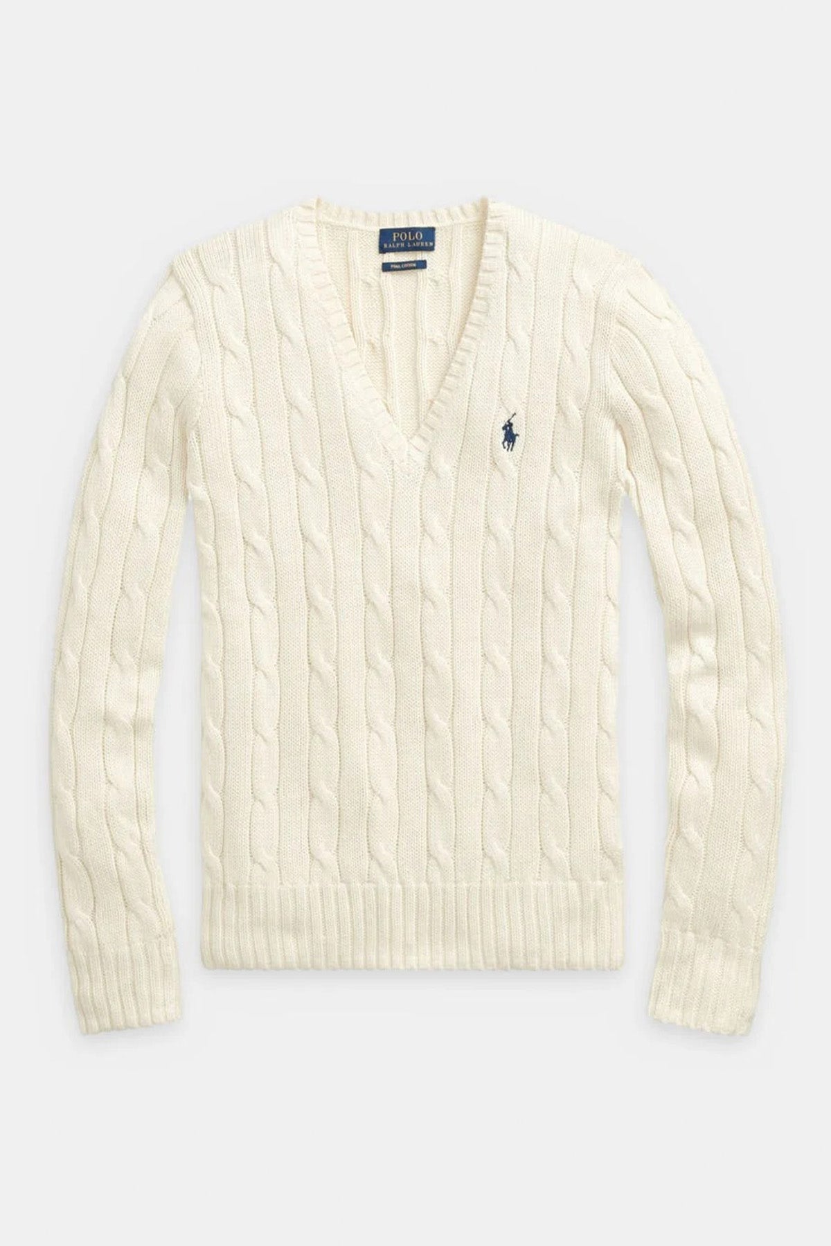 Polo Ralph Lauren Pima Cotton Slim Fit V Yaka Saç Örgü Triko-Libas Trendy Fashion Store