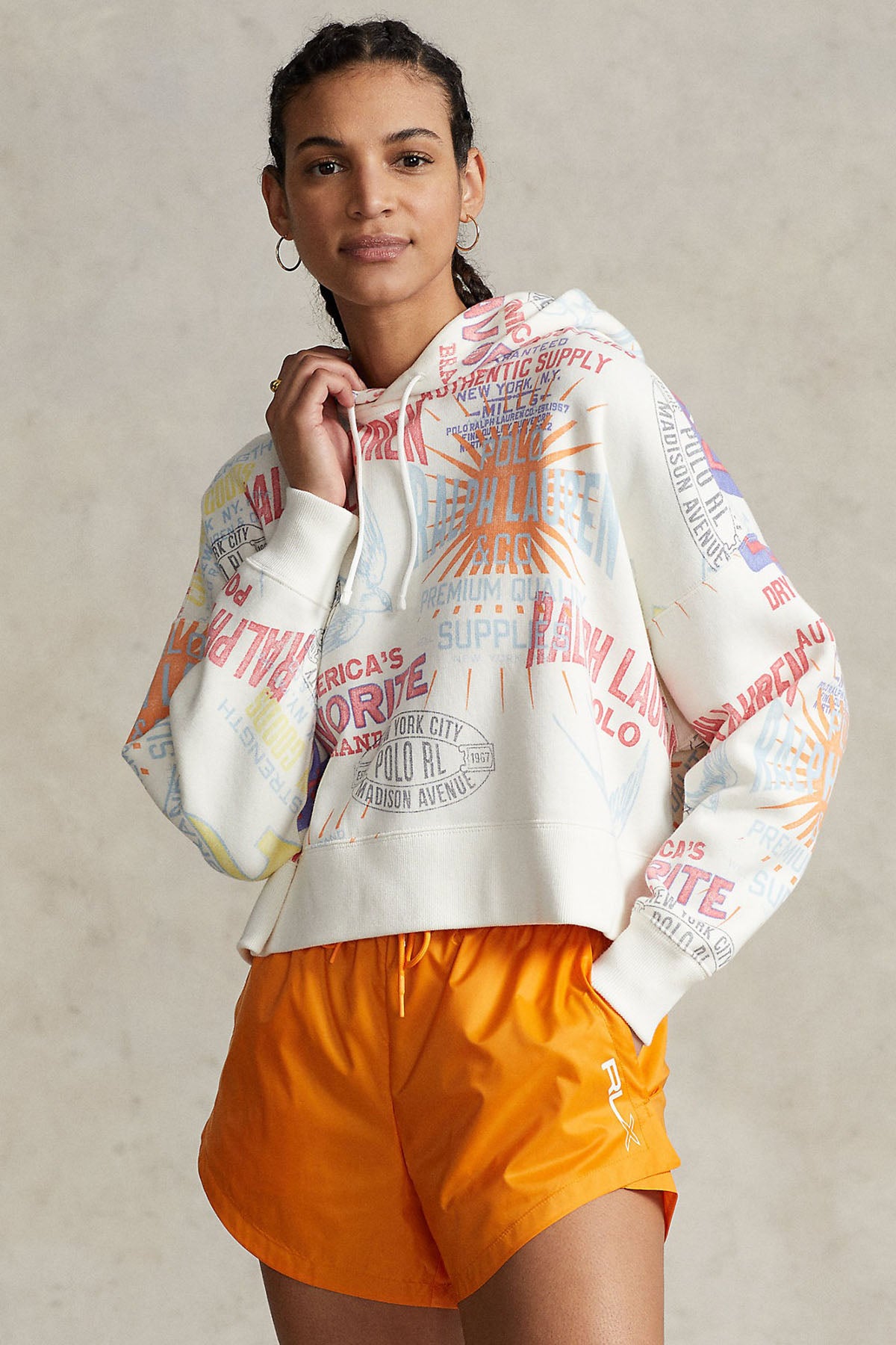 Polo Ralph Lauren Geniş Kesim Kapüşonlu Crop Sweatshirt-Libas Trendy Fashion Store