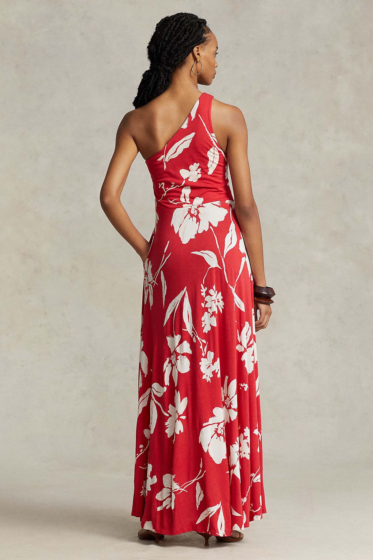 Polo Ralph Lauren Tek Omuz Çiçek Desenli Maxi Elbise-Libas Trendy Fashion Store