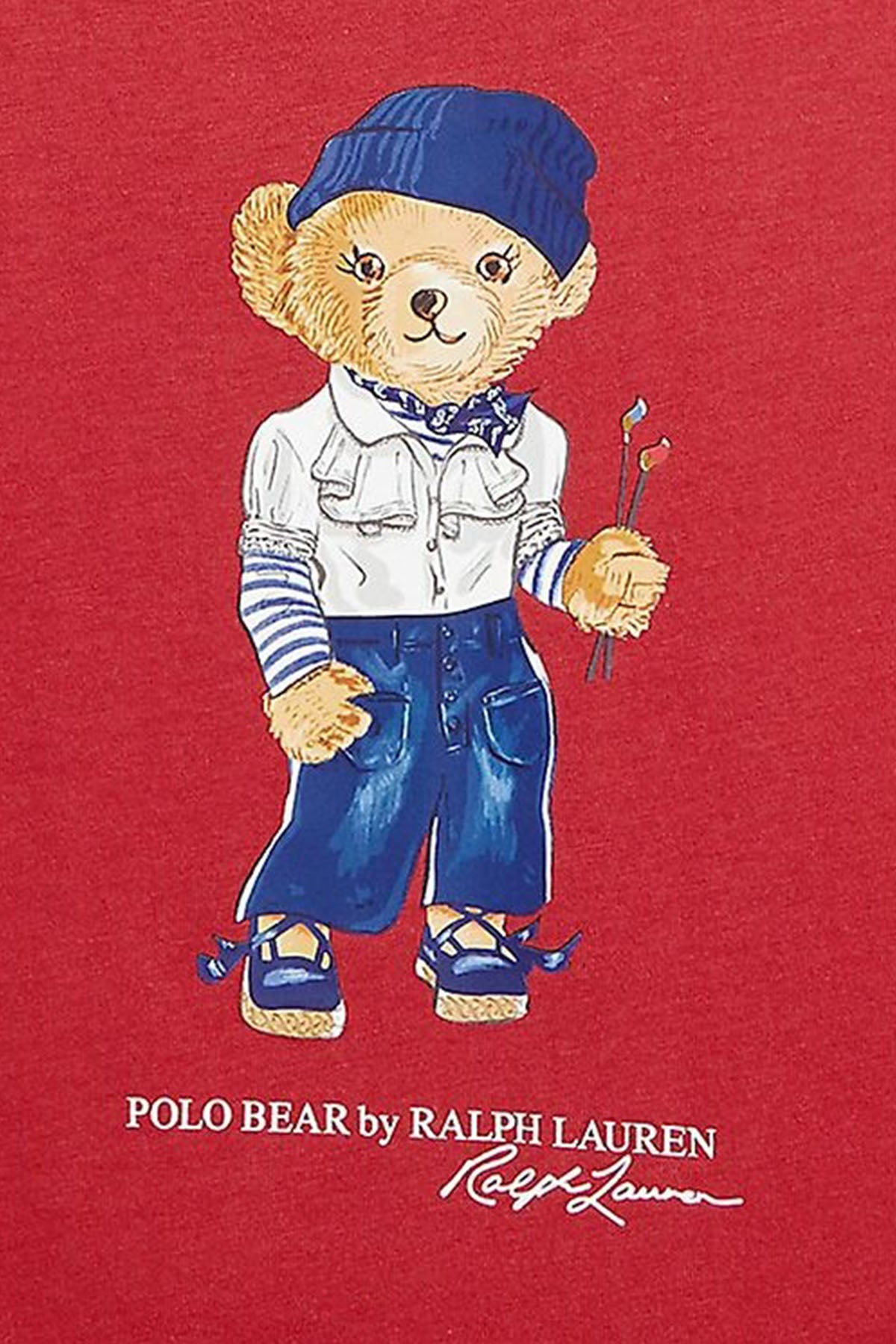 Polo Ralph Lauren Kids 2-4 Yaş Kız Çocuk Polo Bear T-shirt-Libas Trendy Fashion Store