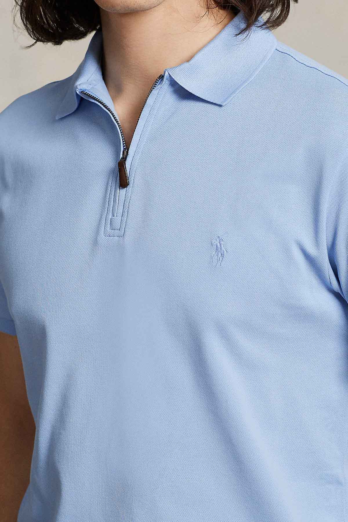 Polo Ralph Lauren Custom Slim Fit Stretch Mesh Fermuarlı Polo Yaka T-shirt-Libas Trendy Fashion Store