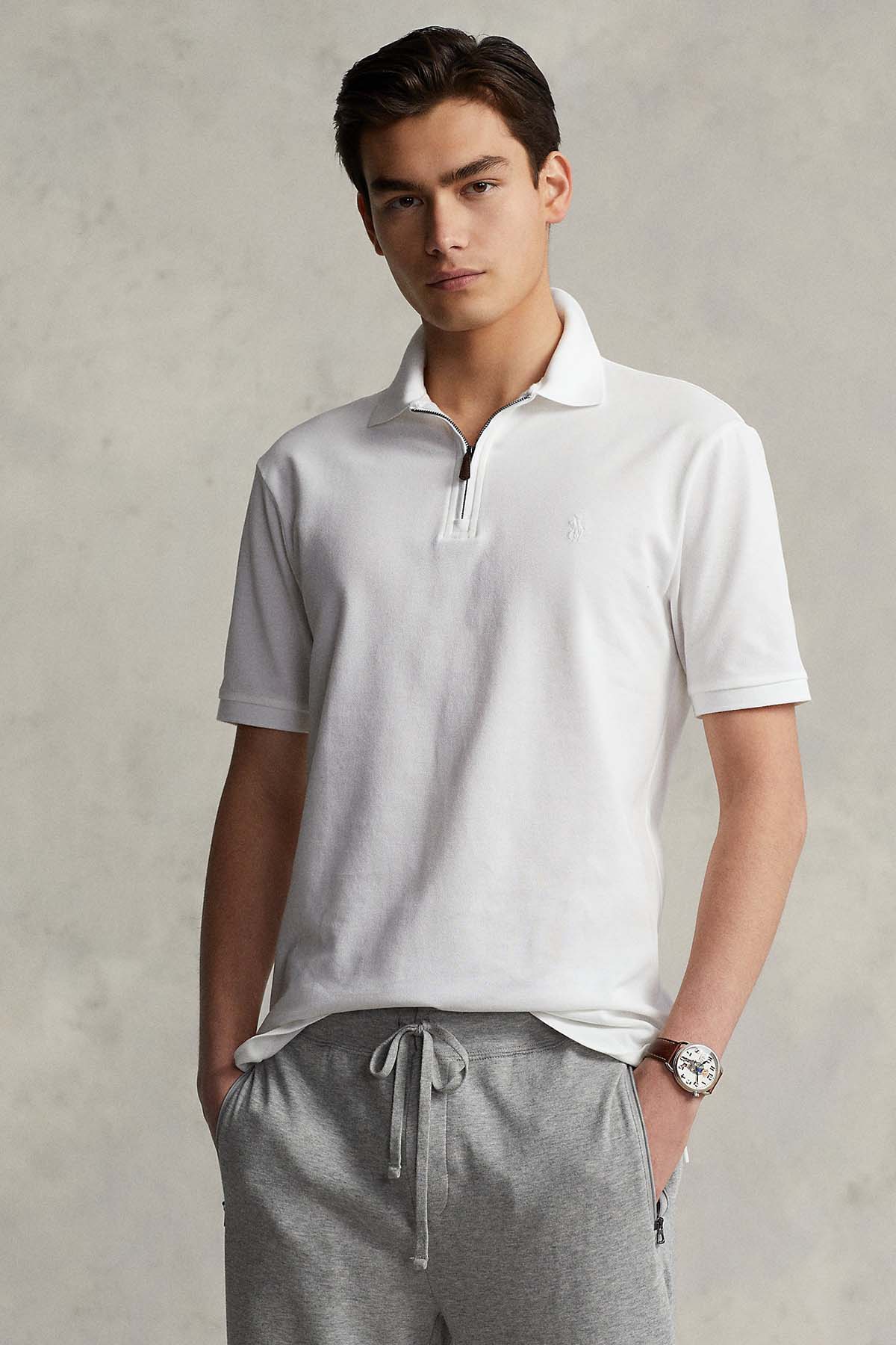 Polo Ralph Lauren Custom Slim Fit Stretch Mesh Fermuarlı Polo Yaka T-shirt-Libas Trendy Fashion Store