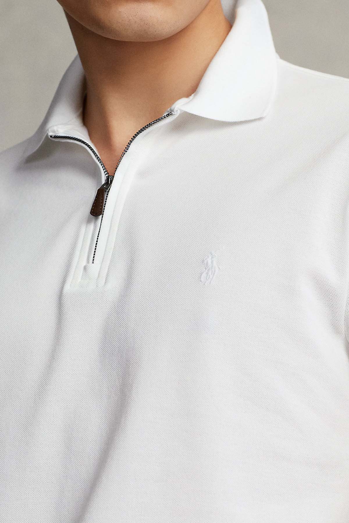 Polo Ralph Lauren Custom Slim Fit Stretch Mesh Fermuarlı Polo Yaka T-shirt-Libas Trendy Fashion Store