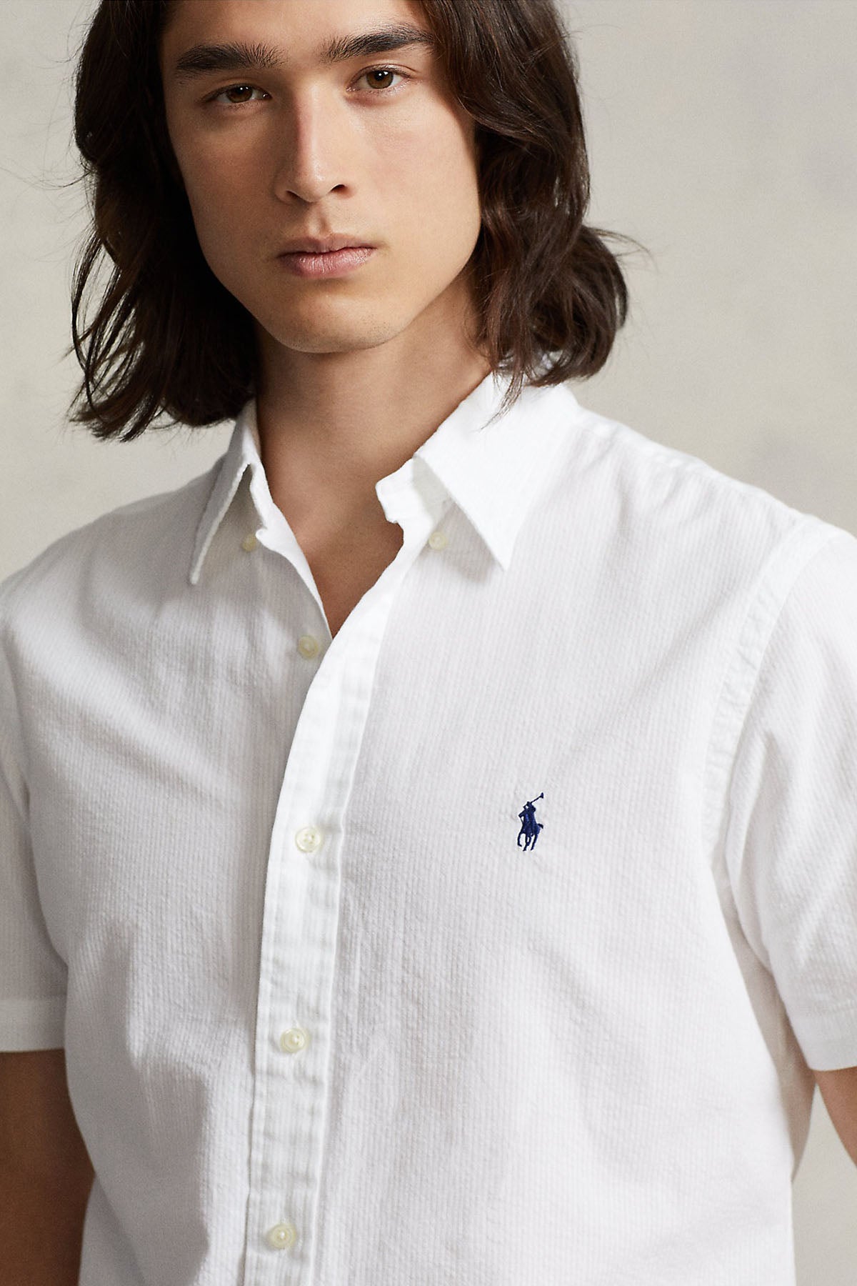 Polo Ralph Lauren Custom Fit Kırışmaz Gofre Kumaş Kısa Kollu Gömlek-Libas Trendy Fashion Store