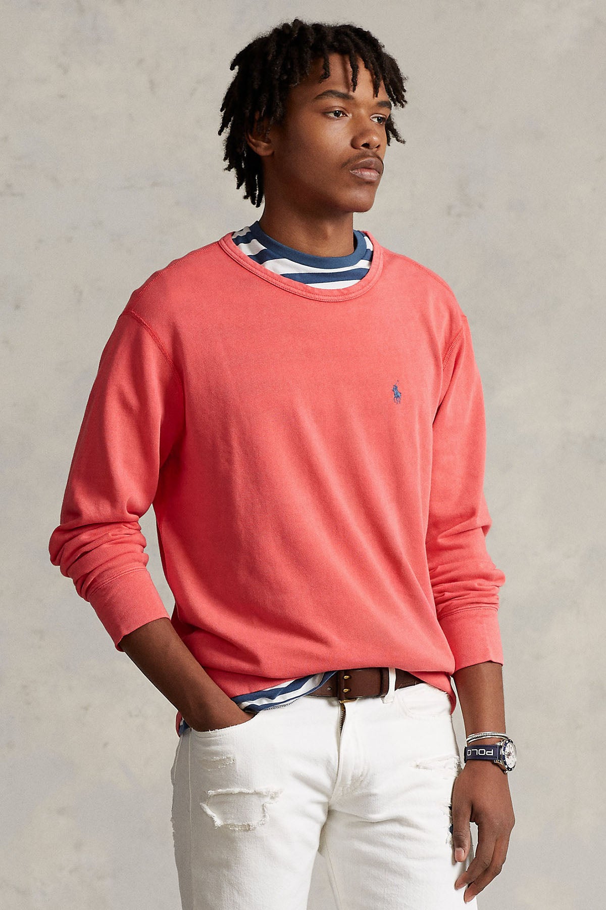 Polo Ralph Lauren Yuvarlak Yaka Yıkamalı İçi Şardonlu Sweatshirt-Libas Trendy Fashion Store