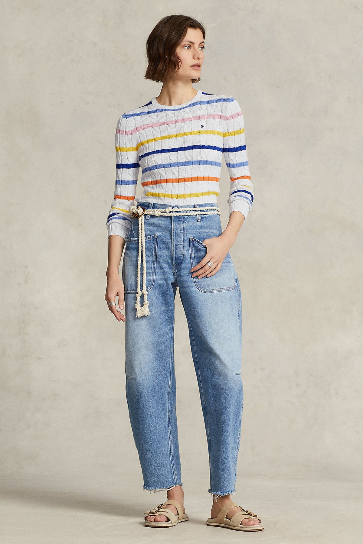 Polo Ralph Lauren Yuvarlak Yaka Saç Örgü Triko-Libas Trendy Fashion Store