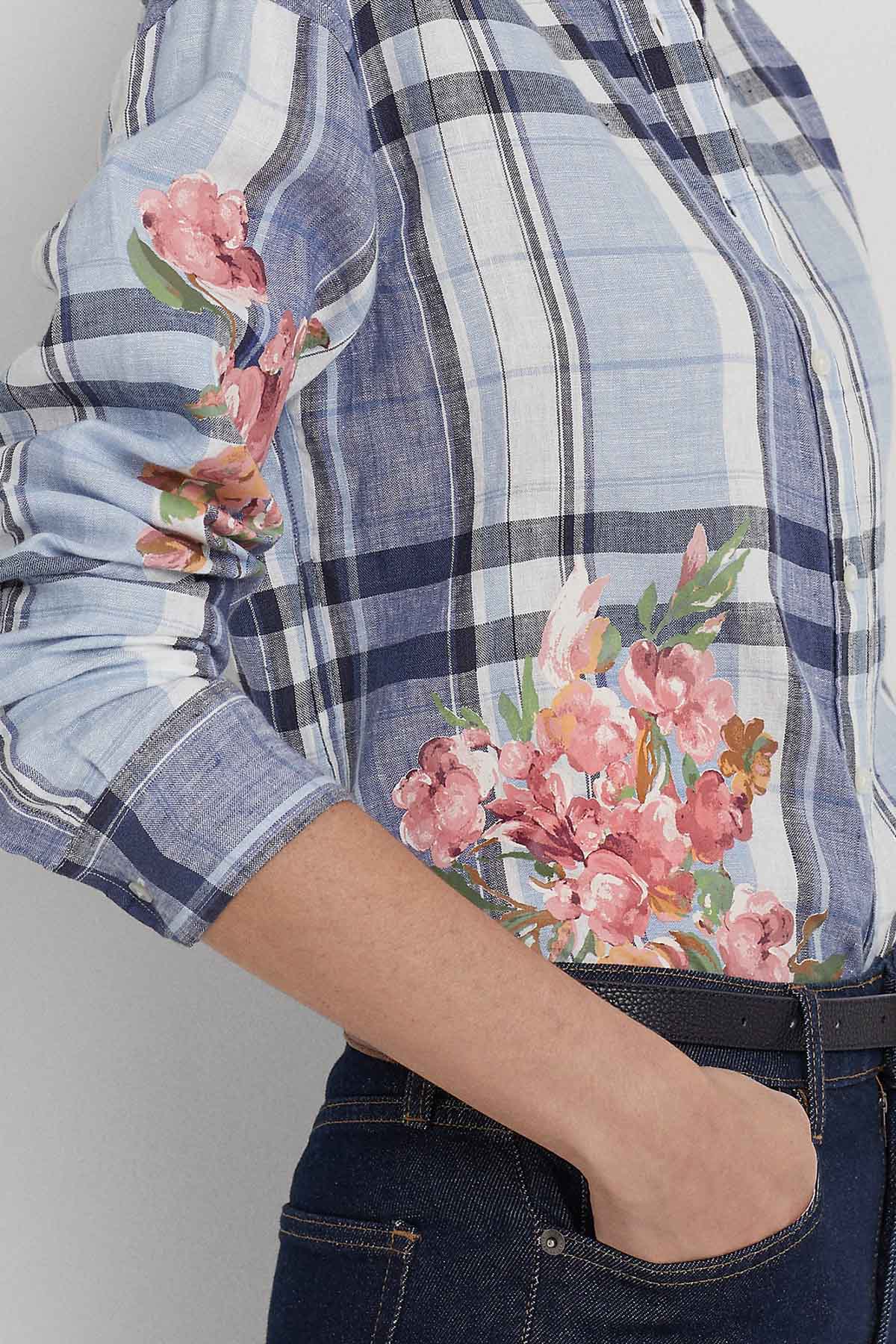 Polo Ralph Lauren Ekoseli Keten Gömlek-Libas Trendy Fashion Store