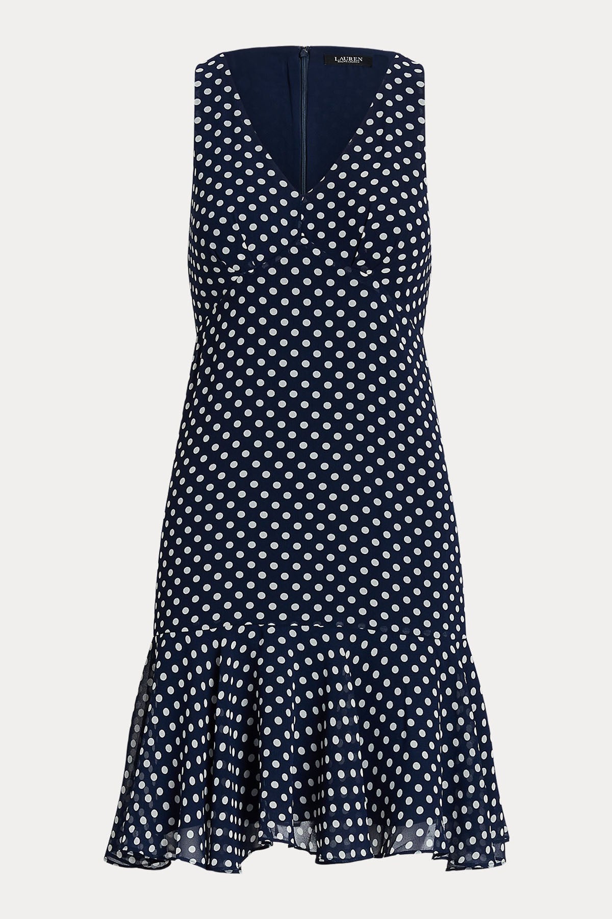 Polo Ralph Lauren V Yaka Puantiyeli Mini Elbise-Libas Trendy Fashion Store